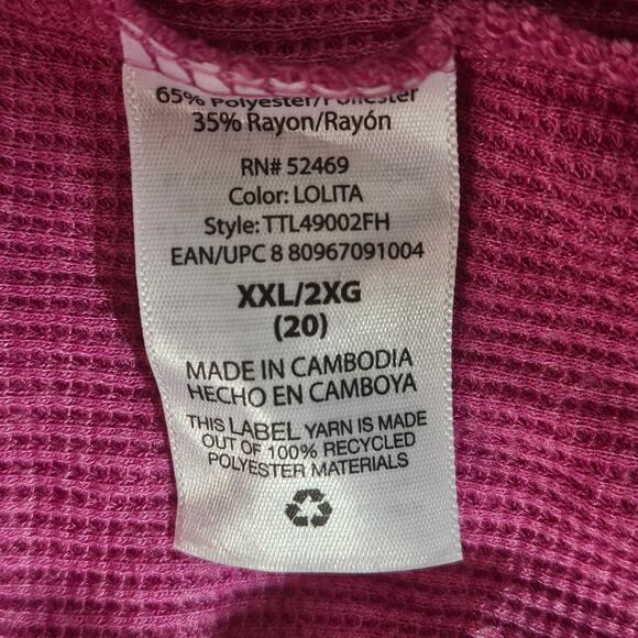 Pink Waffle Knit Top Size 2XL - Picture 4 of 4